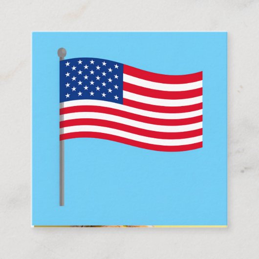 Amerikaanse vlag vierkante visitekaartje (Voorkant)