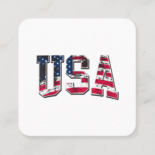 Amerikaanse  vlag vierkante visitekaartje (Voorkant)