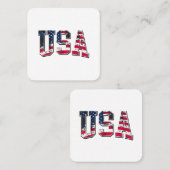 Amerikaanse  vlag vierkante visitekaartje (Voorkant / Achterkant)