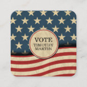 Amerikaanse vlag vierkante visitekaartje (Voorkant)