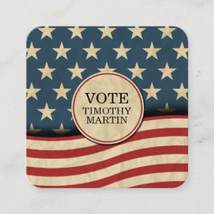 Amerikaanse vlag vierkante visitekaartje