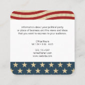 Amerikaanse vlag vierkante visitekaartje (Achterkant)