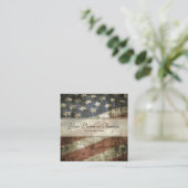  Amerikaanse vlag Vierkante Visitekaartje (Staand voorkant)