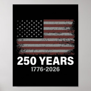 Amerikaanse Vlag Vintage 250 Jaar 1776-2026 250e G Poster
