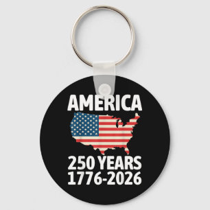 Amerikaanse Vlag Vintage 250 Jaar Patriotisch 1776 Sleutelhanger