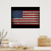 Amerikaanse vlag vintage 4 juli poster (Keuken)