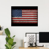 Amerikaanse vlag vintage 4 juli poster (Thuiskantoor)