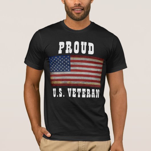 AMERIKAANSE VLAG VINTAGE AANPASTE T-Shirt (Voorkant)