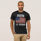 AMERIKAANSE VLAG VINTAGE AANPASTE T-Shirt (Voorkant volledig)