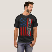 Amerikaanse Vlag Vintage Car Pat T-shirt (Voorkant volledig)