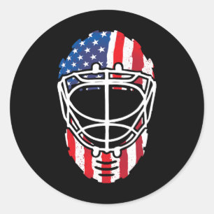 Amerikaanse Vlag Vintage Hockey Goalie Masker 4 ju Ronde Sticker