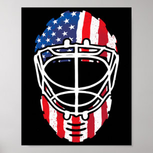 Amerikaanse Vlag Vintage Hockey Keeper Masker 4e O Poster