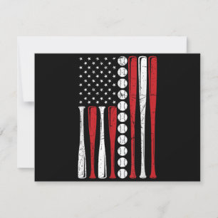 Amerikaanse Vlag Vintage Honkbal Vlag 4 juli Bedankkaart