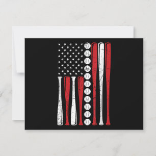 Amerikaanse Vlag Vintage Honkbal Vlag 4 juli Feestdagenkaart
