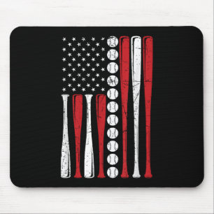 Amerikaanse Vlag Vintage Honkbal Vlag 4 juli Muismat