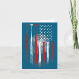 Amerikaanse Vlag Vintage Honkbal Vlag Kunstwerk Kaart