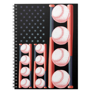Amerikaanse Vlag Vintage Honkbal Vlag Notitieboek