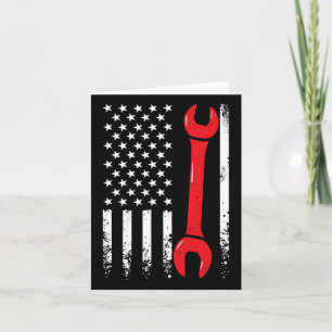 Amerikaanse Vlag Vintage Monteurs Sleutel 4 juli Kaart