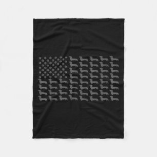 Amerikaanse Vlag Vintage Patriottische Dachshund V Fleece Deken