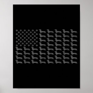 Amerikaanse Vlag Vintage Patriottische Dachshund V Poster