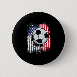 Amerikaanse Vlag Vintage Voetbal 4 Juli Patriottis Ronde Button 5,7 Cm