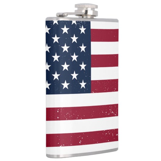 Amerikaanse Vlag Vinyl Omwikkeld 8 oz Kolf Heupfles (Rechts)