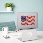 Amerikaanse vlag vinyl sticker decal (Laptop op bureau)