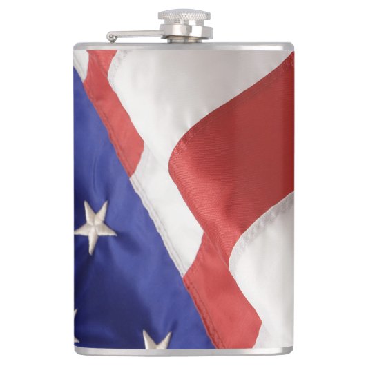 Amerikaanse vlag Vinyl Wrapped Flask, 8 oz. Heupfles (Voorkant)
