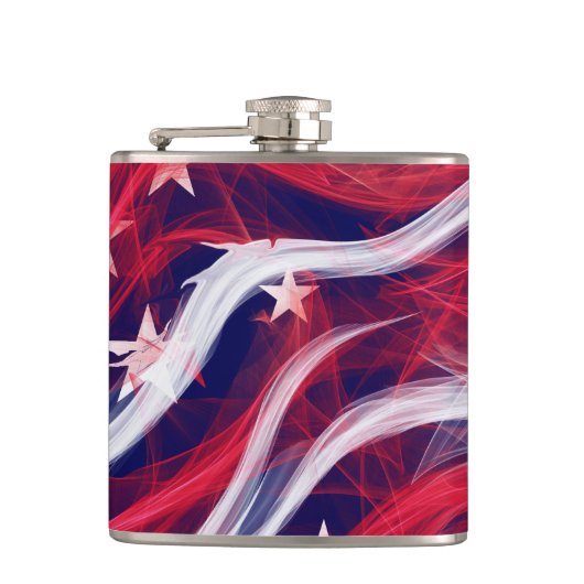Amerikaanse vlag Vinyl Wrapped Flask Heupfles (Voorkant)
