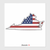 Amerikaanse vlag Virginia Sticker (Vel)