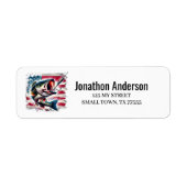 Amerikaanse Vlag Vis Adreslabel Etiket (Voorkant)