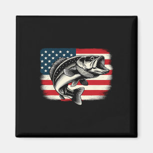 Amerikaanse vlag Vis Gevist Patriottisch Magneet