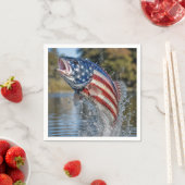 Amerikaanse Vlag Vis Ontwerp Servet (Insitu)