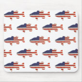 Amerikaanse vlag vis op wit muismat (Voorkant)