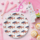 Amerikaanse vlag vis op wit papieren bordje (Feest)