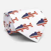Amerikaanse vlag vis op wit stropdas (Opgerold)