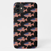 Amerikaanse vlag vis op zwart Case-Mate iPhone case (Achterkant)