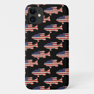 Amerikaanse vlag vis op zwart Case-Mate iPhone case