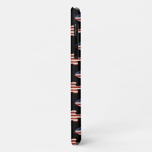 Amerikaanse vlag vis op zwart Case-Mate iPhone case (Achterkant/links)
