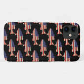 Amerikaanse vlag vis op zwart Case-Mate iPhone case (Achterkant (horizontaal))