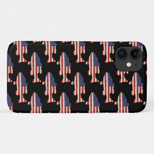 Amerikaanse vlag vis op zwart Case-Mate iPhone case (Achterkant (horizontaal))