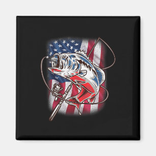 Amerikaanse Vlag Vis Shirt Vintage Usa B Visser Magneet