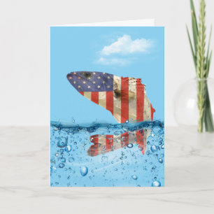 Amerikaanse Vlag Vis Springt uit Water Kaart