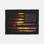 Amerikaanse Vlag Vis Visser Visser Funny B Vissen Fleece Deken (Voorkant (Horizontaal))