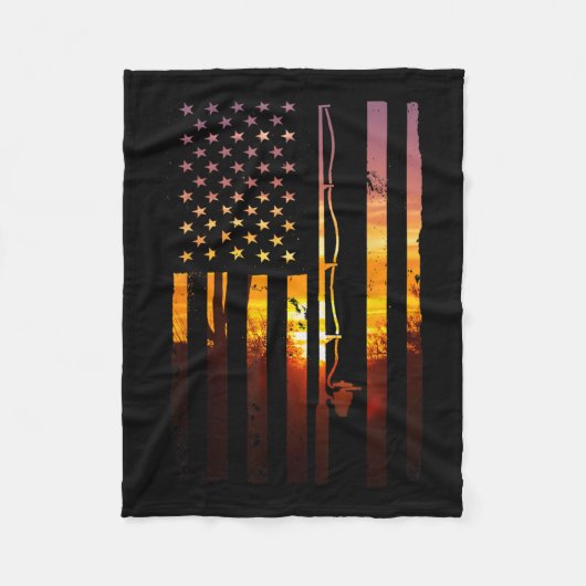 Amerikaanse Vlag Vis Visser Visser Funny B Vissen Fleece Deken (Voorkant)
