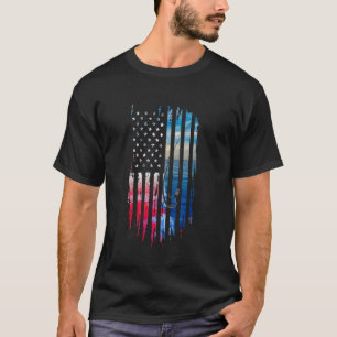 Amerikaanse Vlag Vis Visser Visser Grappig Baars V T-shirt