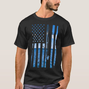 Amerikaanse vlag Vis Visser Visser Grappige Bas T-shirt