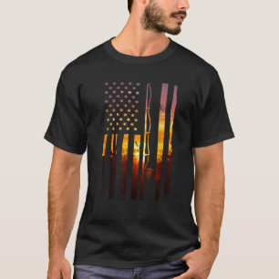 Amerikaanse vlag Vis Visser Visser Grappige Bas Vi T-shirt