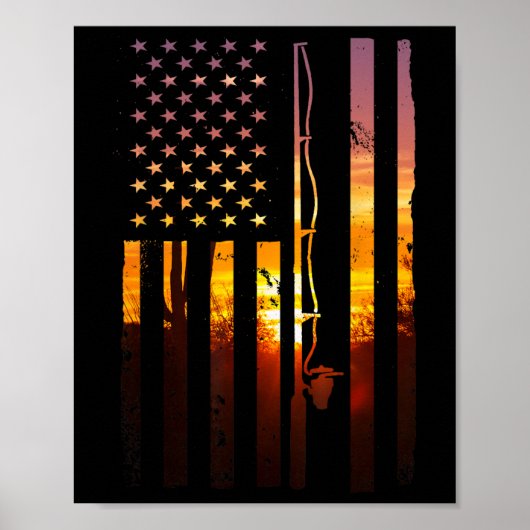 Amerikaanse Vlag Vis Visser Visser Vreemd Byss Vis Poster (Voorkant)