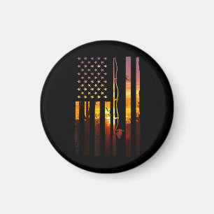 Amerikaanse Vlag Vis Visser Visser Vreemde Baars V Magneet